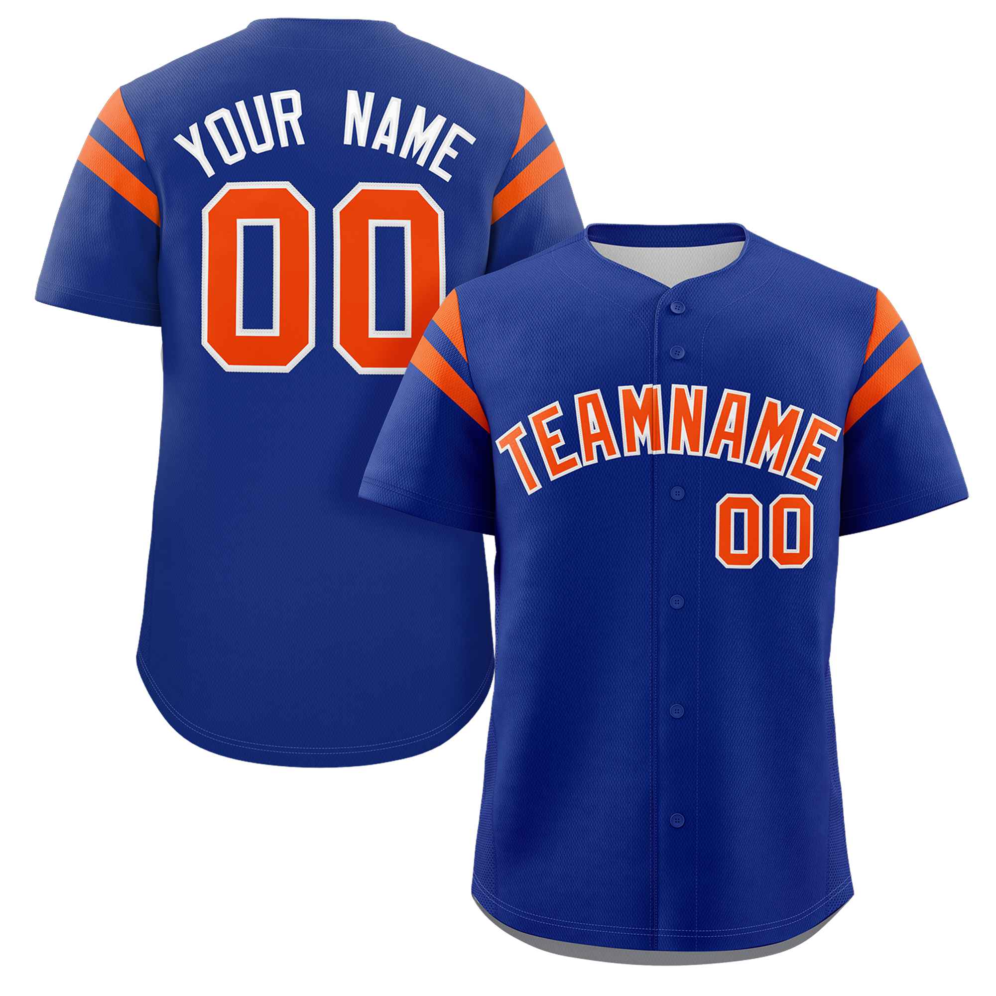 Custom Royal Orange Classic Style Personalized Full Button Authentic Baseball Jersey