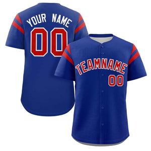 Custom Royal Red Classic Style Personalized Full Button Authentic Baseball Jersey