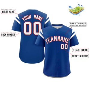 Custom Royal White Classic Style Personalized Full Button Authentic Baseball Jersey