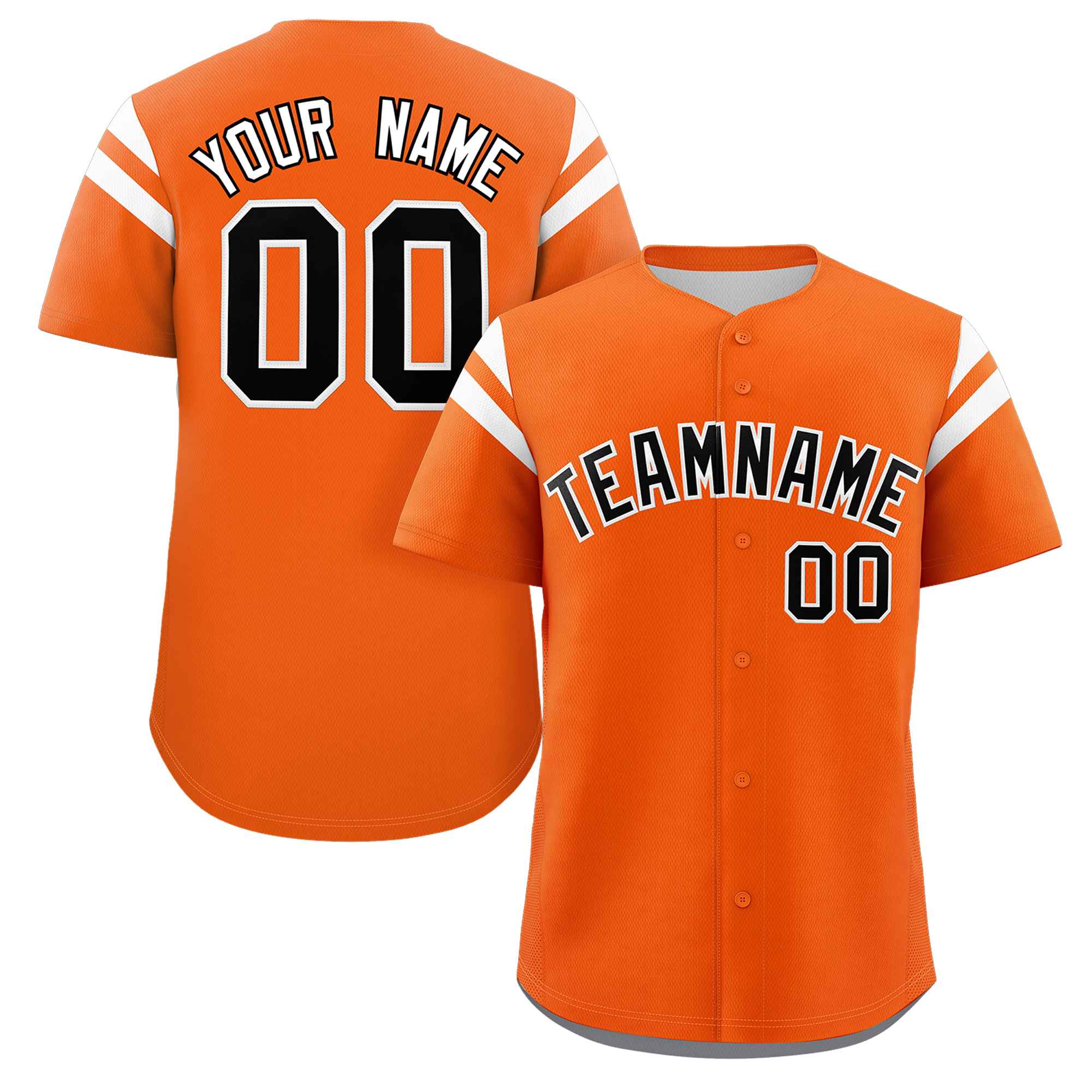 Custom Orange Black-White Classic Style Personalized Full Button Authentic Baseball Jersey