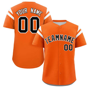 Custom Orange Black-White Classic Style Personalized Full Button Authentic Baseball Jersey