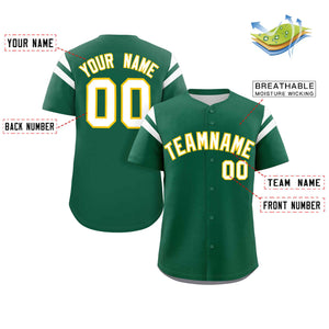 Custom Green White Classic Style Personalized Full Button Authentic Baseball Jersey