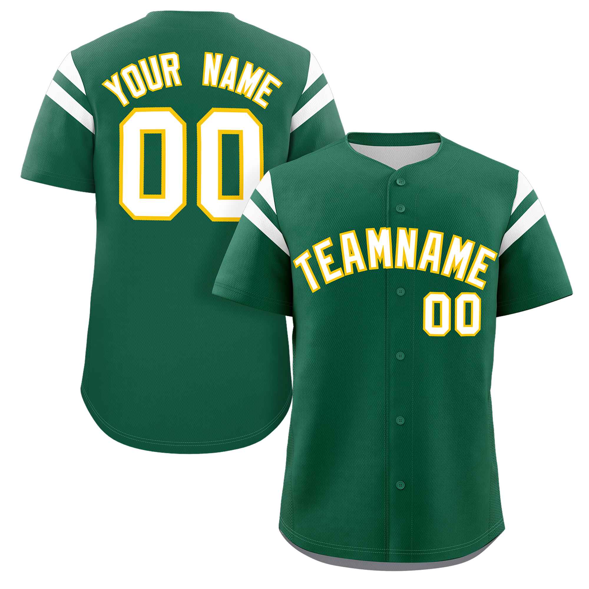 Custom Green White Classic Style Personalized Full Button Authentic Baseball Jersey