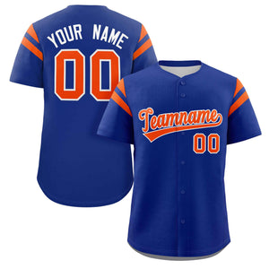 Custom Royal Orange Classic Style Personalized Full Button Authentic Baseball Jersey