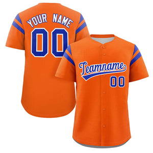 Custom Orange Royal Classic Style Personalized Full Button Authentic Baseball Jersey