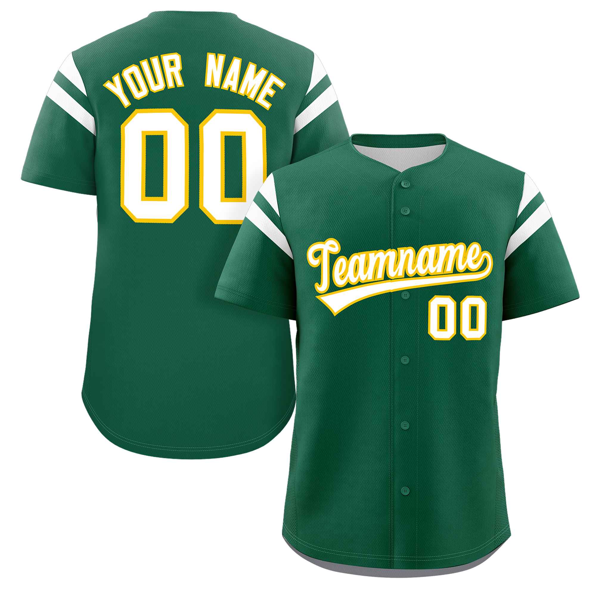 Custom Green White Classic Style Personalized Full Button Authentic Baseball Jersey