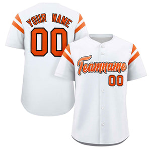 Custom White Orange Classic Style Personalized Full Button Authentic Baseball Jersey