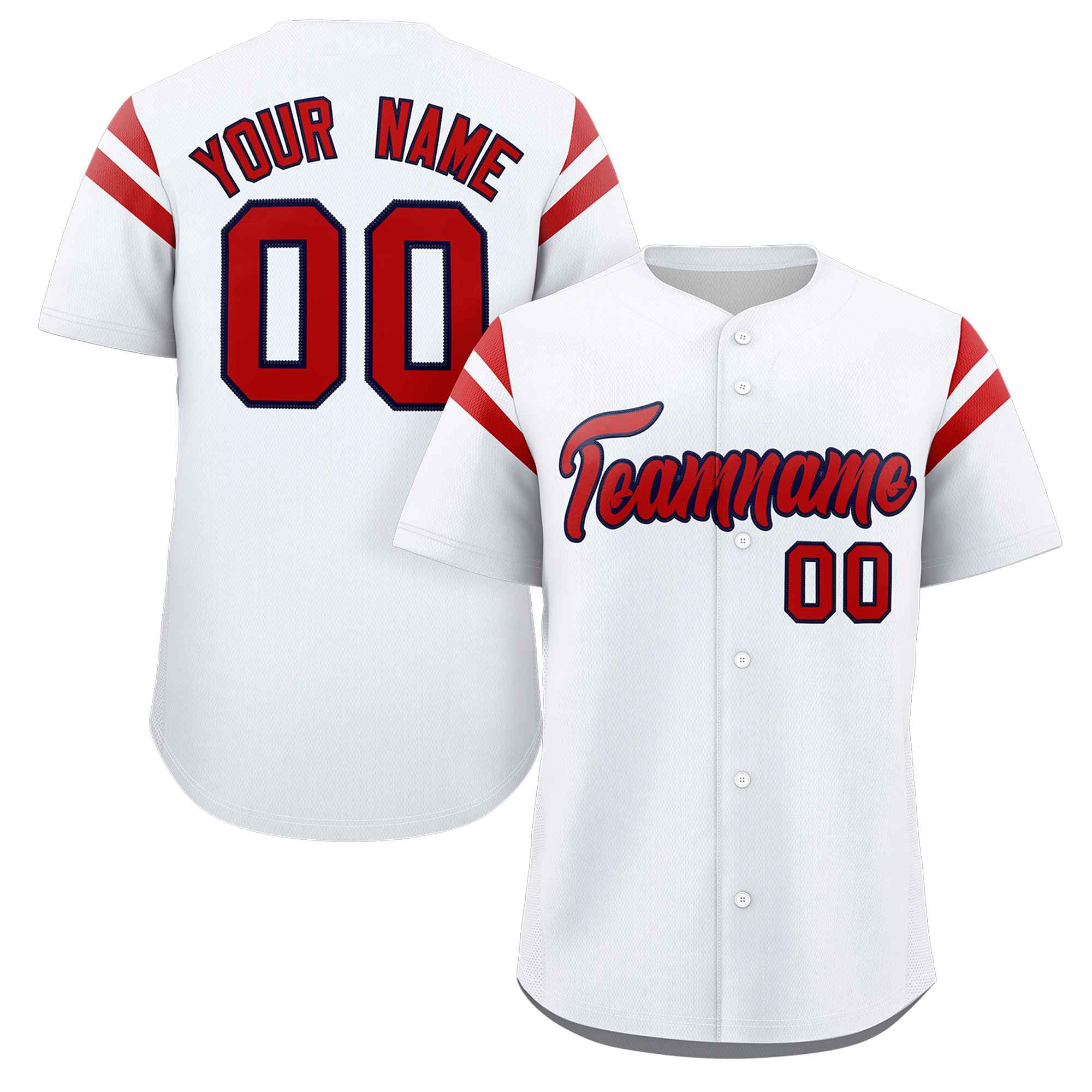 Custom White Red Classic Style Personalized Full Button Authentic Baseball Jersey