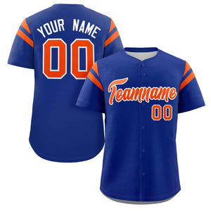 Custom Royal Orange Classic Style Personalized Full Button Authentic Baseball Jersey