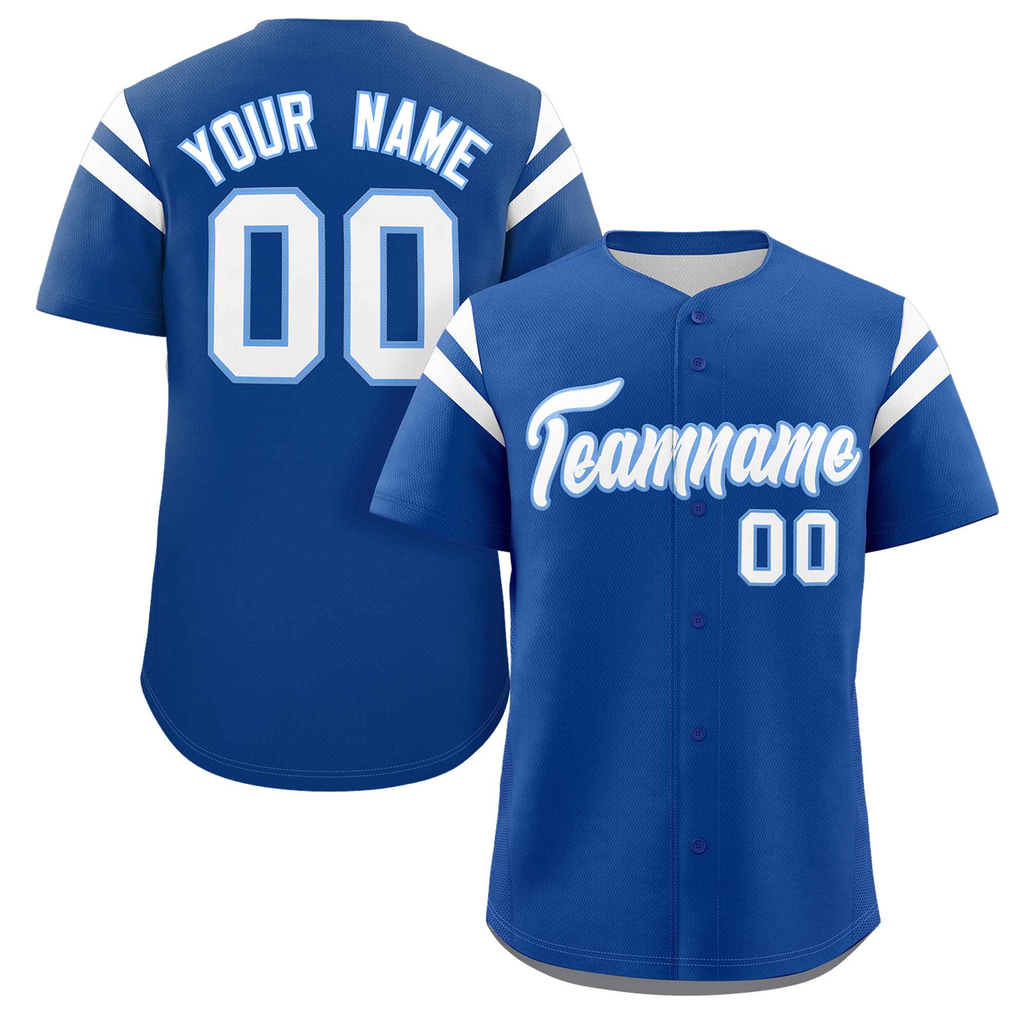 Custom Royal White Classic Style Personalized Full Button Authentic Baseball Jersey