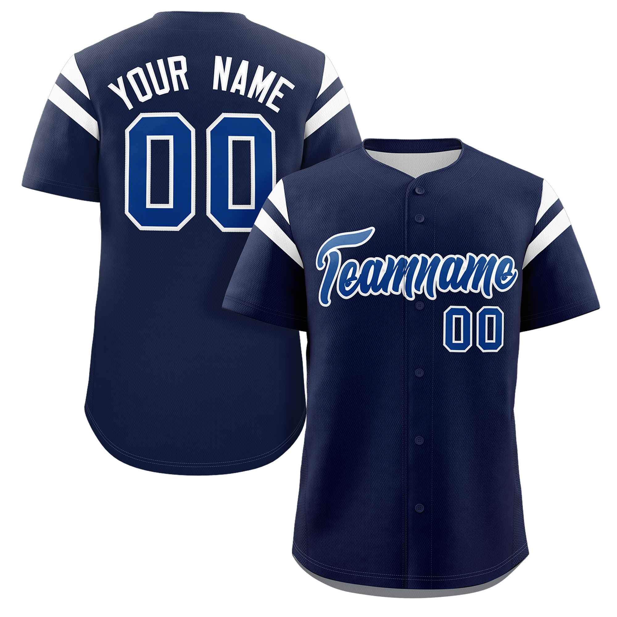 Custom Royal White Classic Style Personalized Full Button Authentic Baseball Jersey