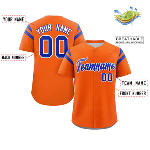 Custom Orange Royal Classic Style Personalized Full Button Authentic Baseball Jersey