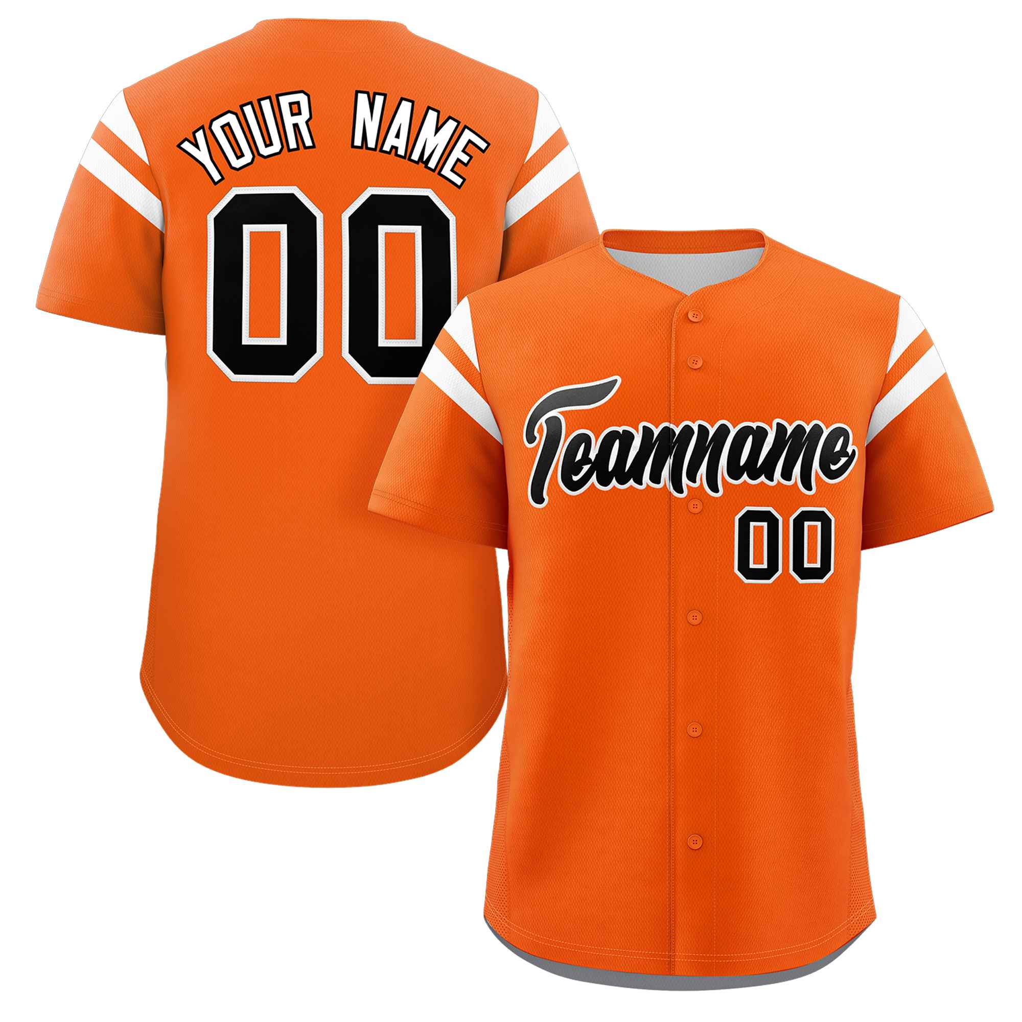 Custom Orange Black-White Classic Style Personalized Full Button Authentic Baseball Jersey