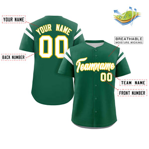 Custom Green White Classic Style Personalized Full Button Authentic Baseball Jersey