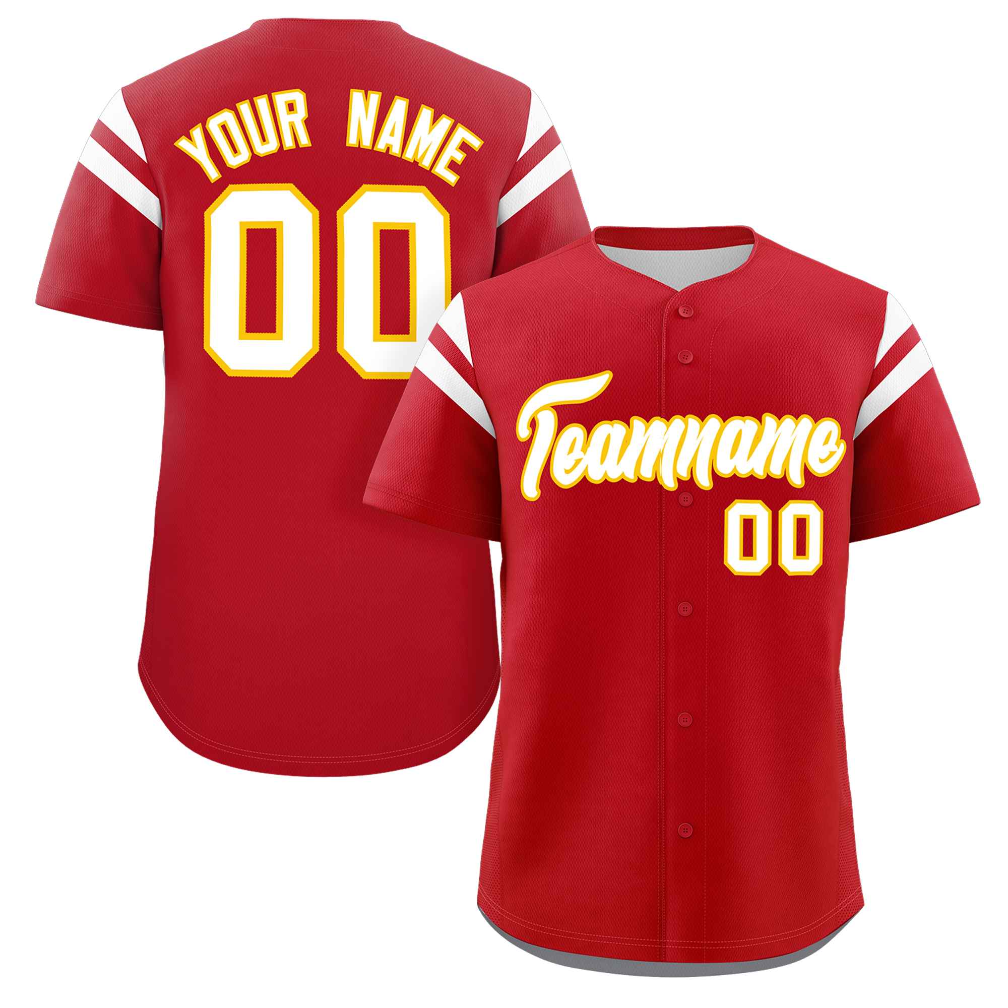 Custom Red White Classic Style Personalized Full Button Authentic Baseball Jersey