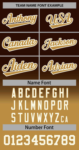 Custom Brown Old Gold-Cream Gradient Stripe Fashion Authentic Baseball Jersey