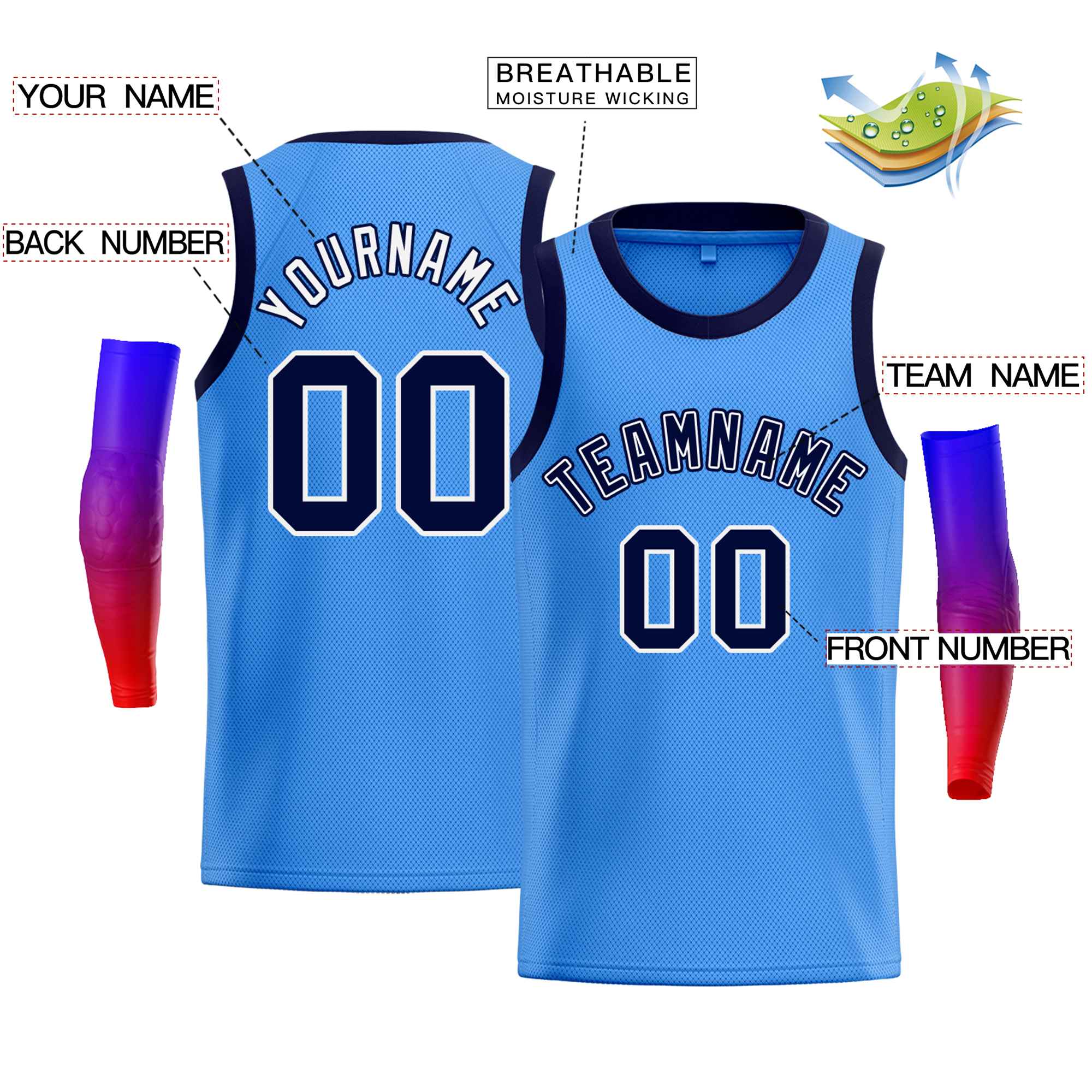 Custom Blue Navy-White Classic Tops Men Casual Bull Basketball Jersey