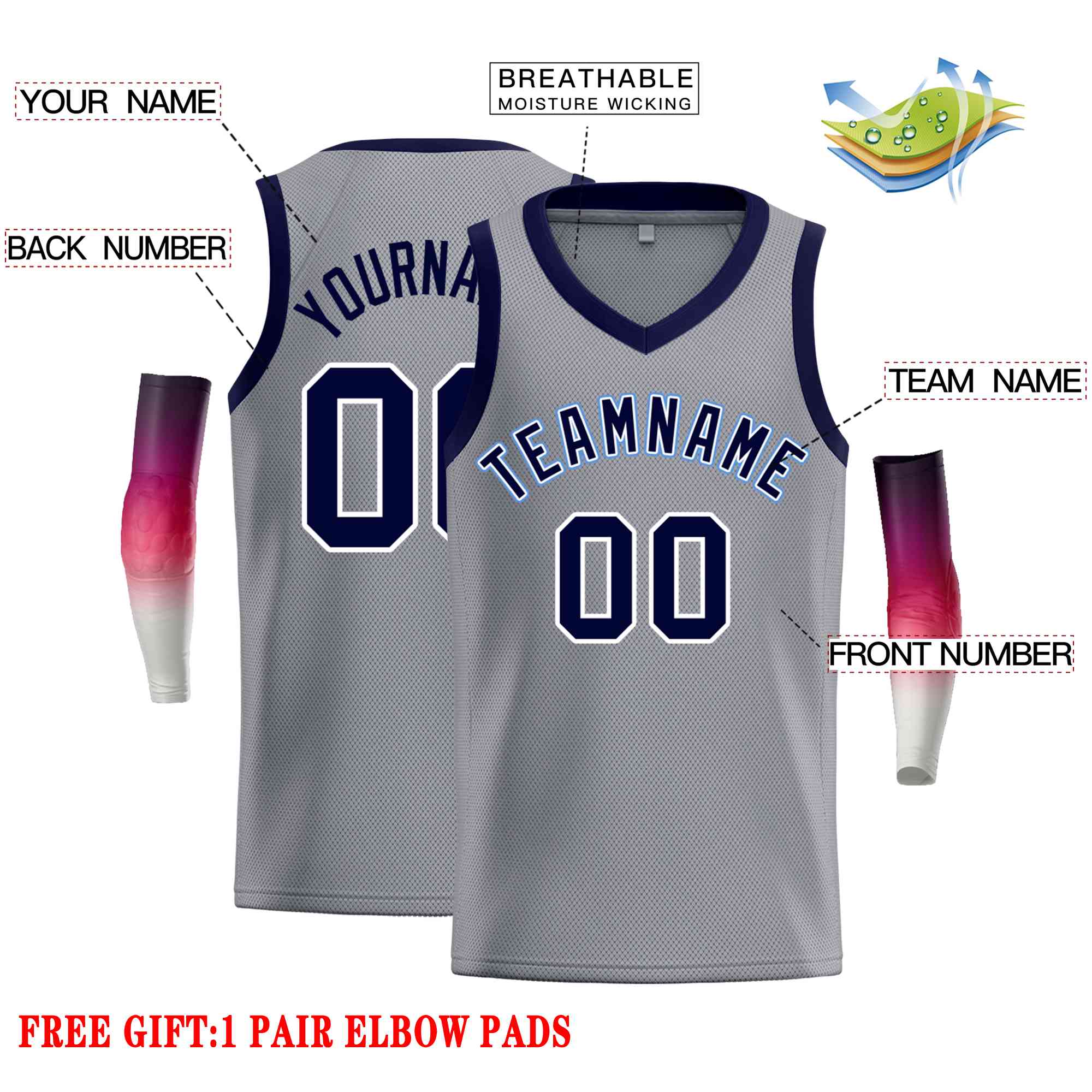 Custom Dark Gray Navy-White Classic Tops Men Casual Basketball Jersey