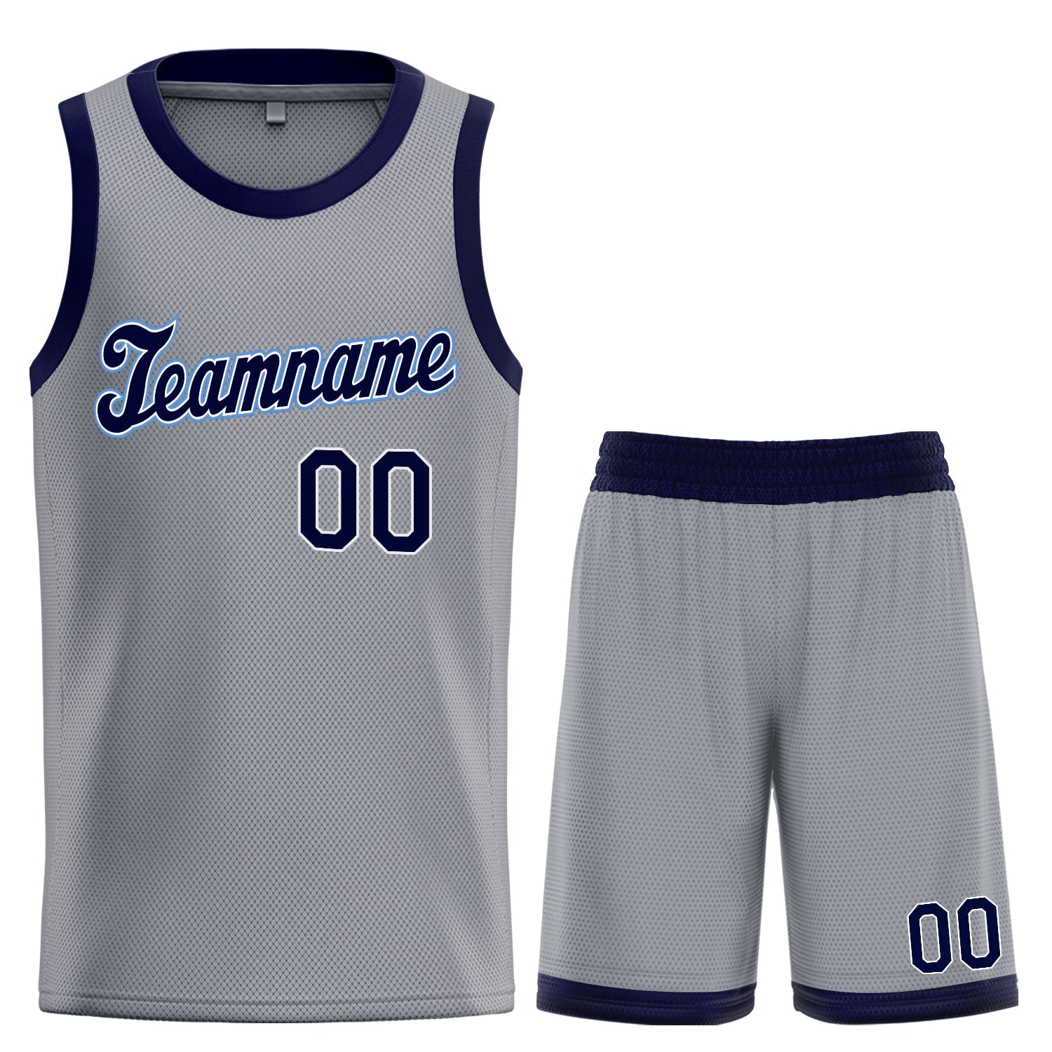 Custom Gray Navy Classic Sets Basketball Jersey