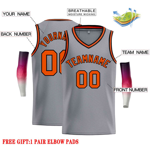 Custom Dark Gray Orange-Black Classic Tops Men Casual Basketball Jersey