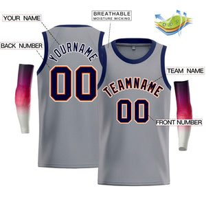 Custom Gray White-Orange Classic Tops Men Casual Bull Basketball Jersey