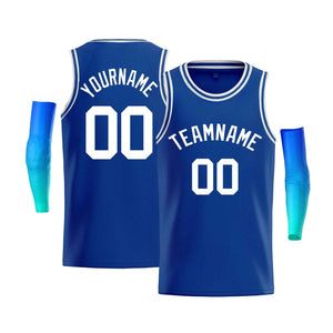 Maillot de basket-ball Bull décontracté pour hommes, haut classique blanc Royal personnalisé