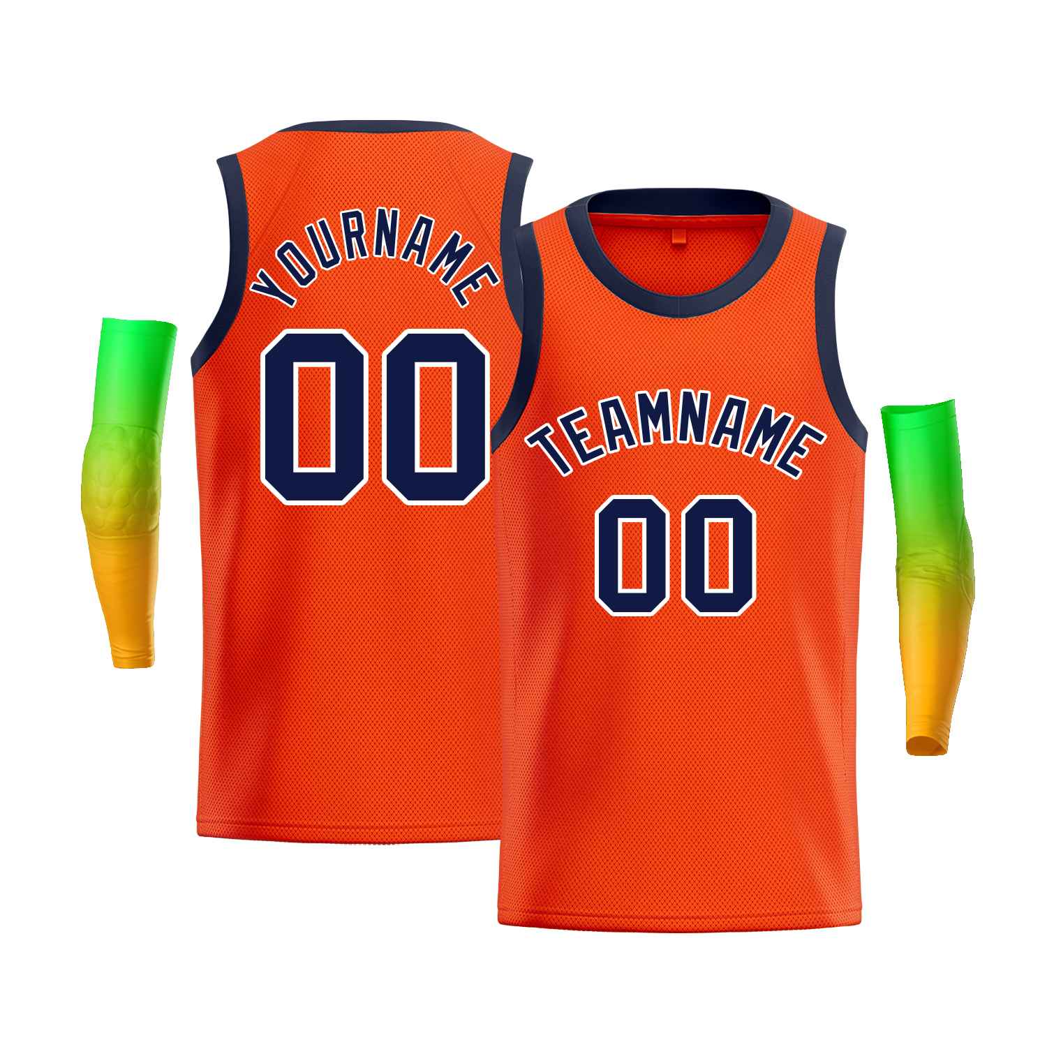 Custom Orange White-Navy Classic Tops Men Casual Bull Basketball Jersey