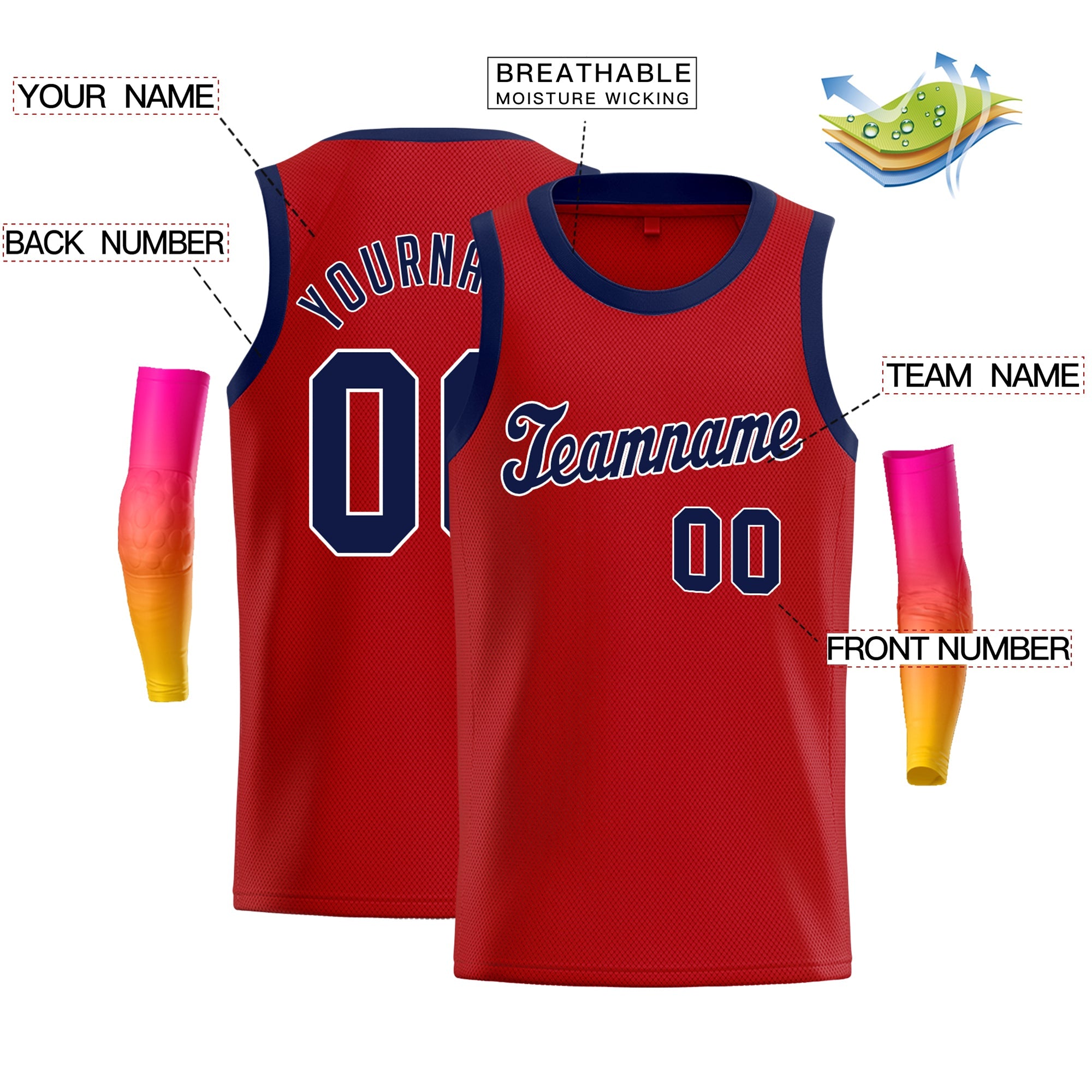 Custom Blue Navy-White Classic Tops Athletic Basketball Jersey