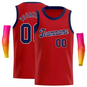 Custom Blue Navy-White Classic Tops Athletic Basketball Jersey