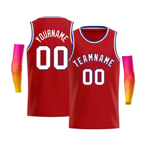 Maillot de basket-ball Bull décontracté pour hommes, haut classique rouge Royal-rouge personnalisé