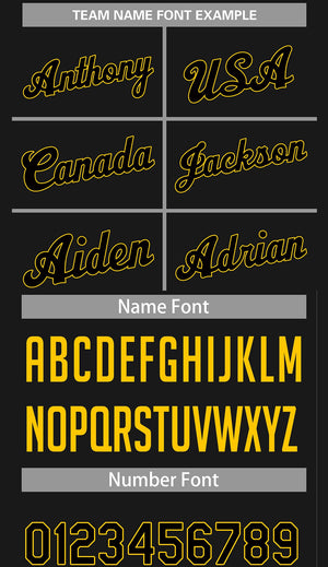 Custom Black Yellow Classic Sets Basketball Jersey