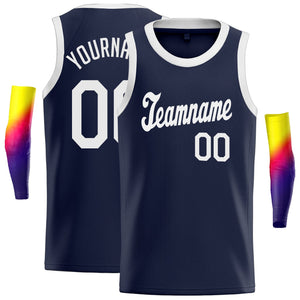 Custom Navy White Classic Tops Sportswear Fashion Basketball Jersey