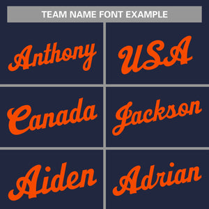 Custom Navy Orange Classic Tops Sportwear Basketball Jersey