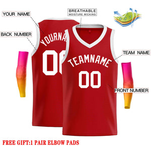 Custom Red White-Classic Tops Men Casual Basketball Jersey