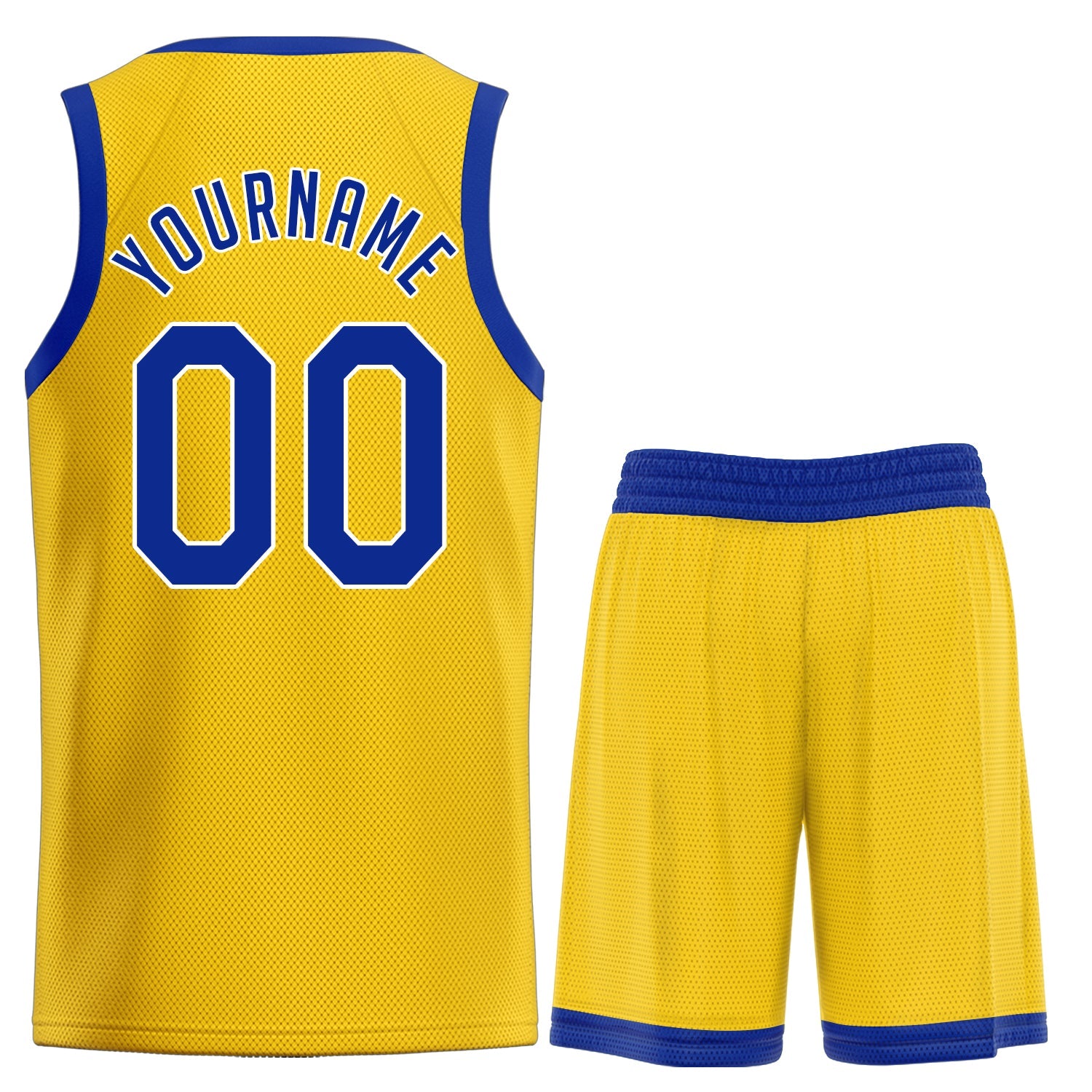 Maillot de basket-ball personnalisé jaune Royal Classic