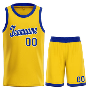 Custom Yellow Royal Classic Sets Basketball Jersey