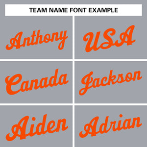 Custom Gray Orange Classic Tops Athletic Basketball Jersey