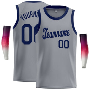 Custom Gray Navy Classic Tops Fashion Sportwear Basketball Jersey