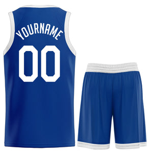 Custom Royal White Classic Sets Basketball Jersey