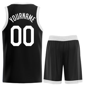 Maillot de basket-ball classique noir et blanc personnalisé