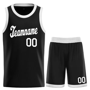 Maillot de basket-ball classique noir et blanc personnalisé