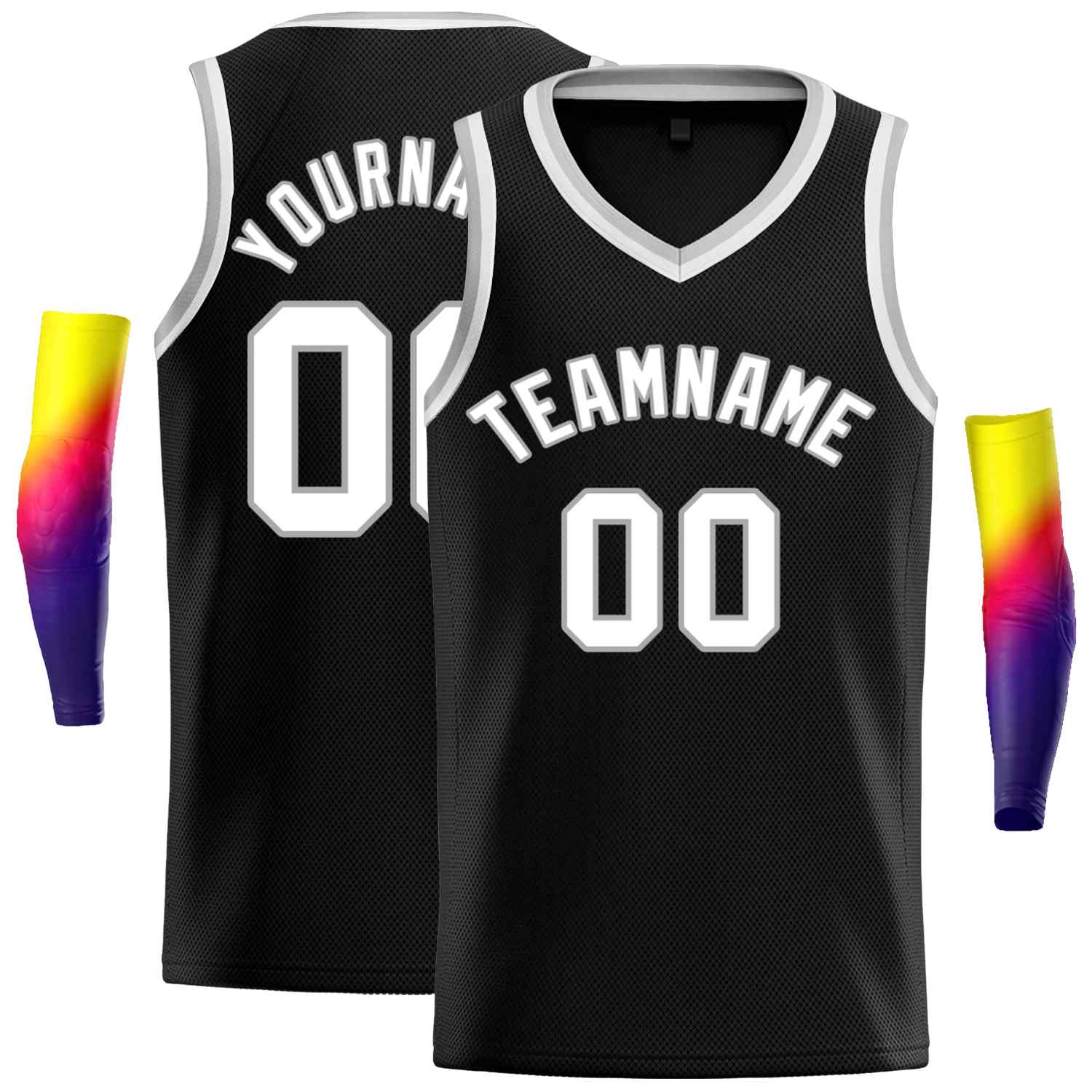 Custom Black White-Gray Classic Tops Men Casual Basketball Jersey