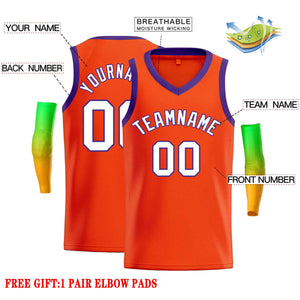 Custom Orange Purple-Classic Tops Men Casual Basketball Jersey