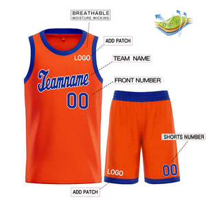 Custom Orange Royal Classic Sets Basketball Jersey