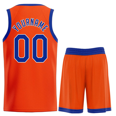 Custom Orange Royal Classic Sets Basketball Jersey