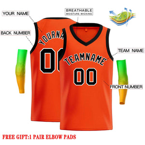 Custom Orange Black-White Classic Tops Men Casual Basketball Jersey