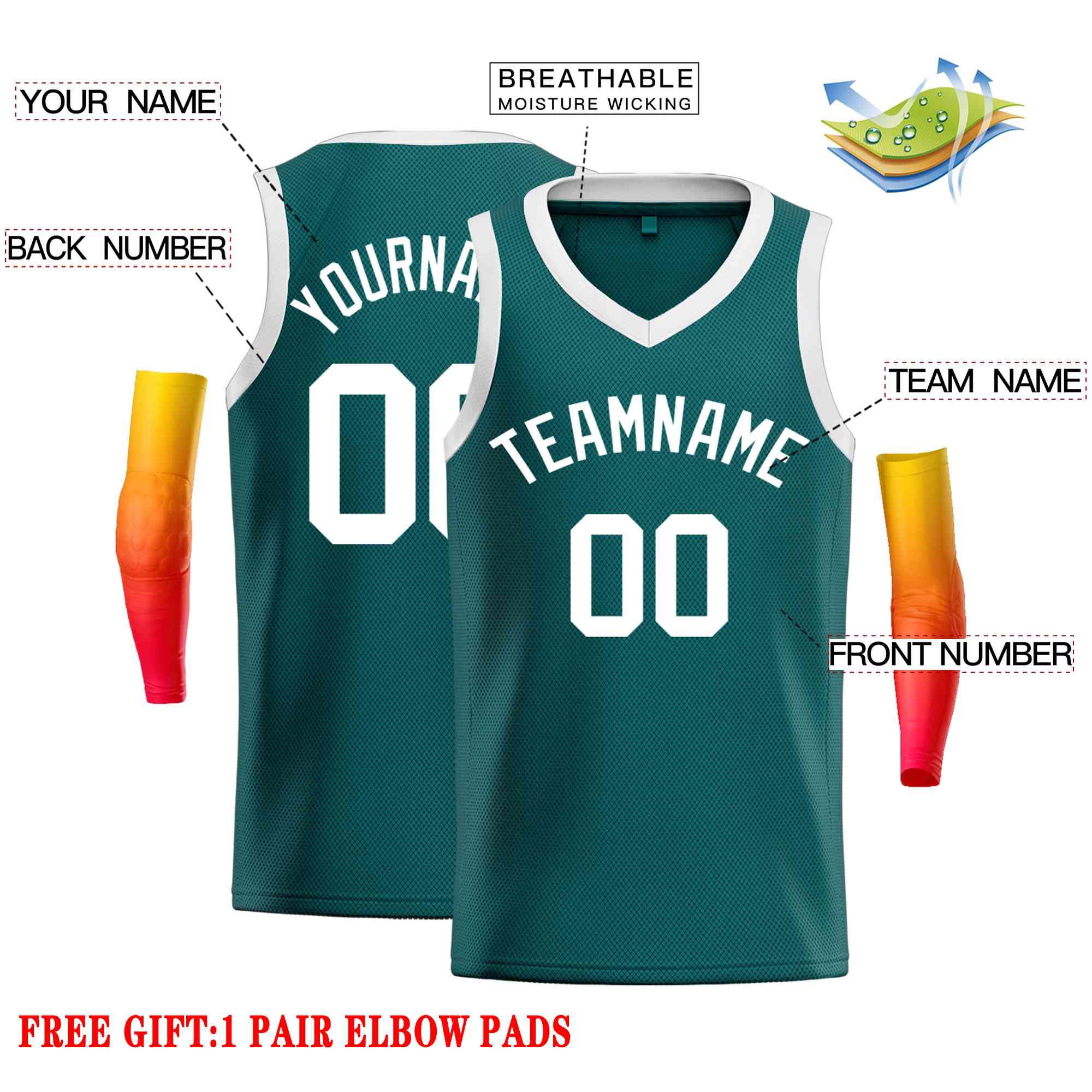 Custom Aqua White-Classic Tops Men Casual Basketball Jersey