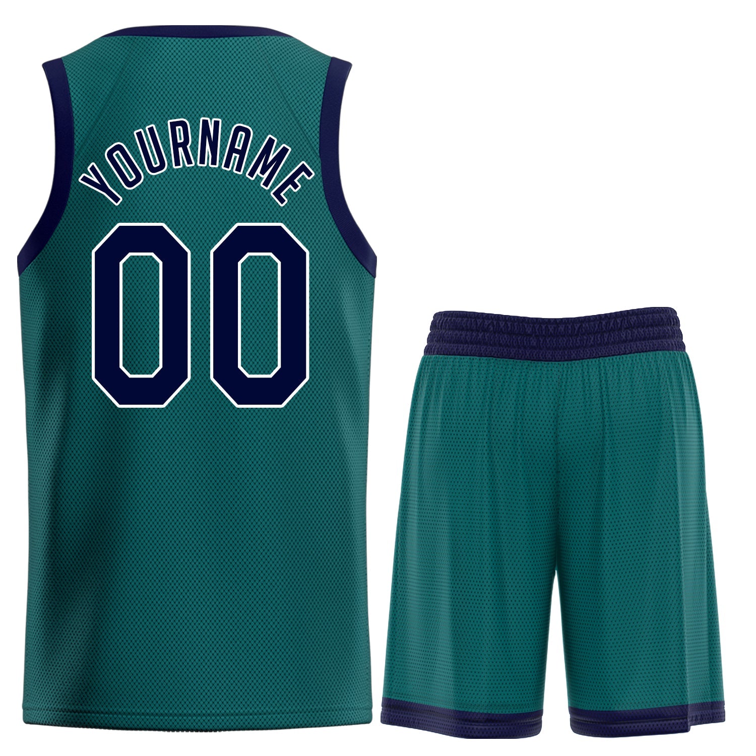 Custom Teal Navy- White Classic Tops Athletic Basketball Jersey