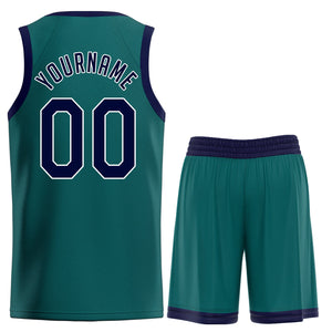 Custom Green Navy Classic Sets Basketball Jersey