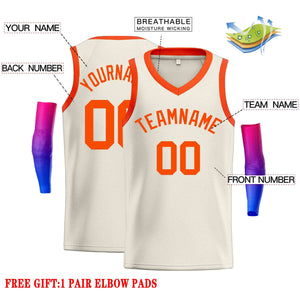 Custom Cream Orange-Classic Tops Men Casual Basketball Jersey